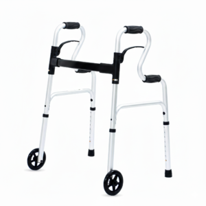 ANDADOR DOBLE TIEMPO CON RUEDAS PLATEADO